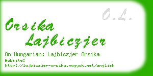 orsika lajbiczjer business card
